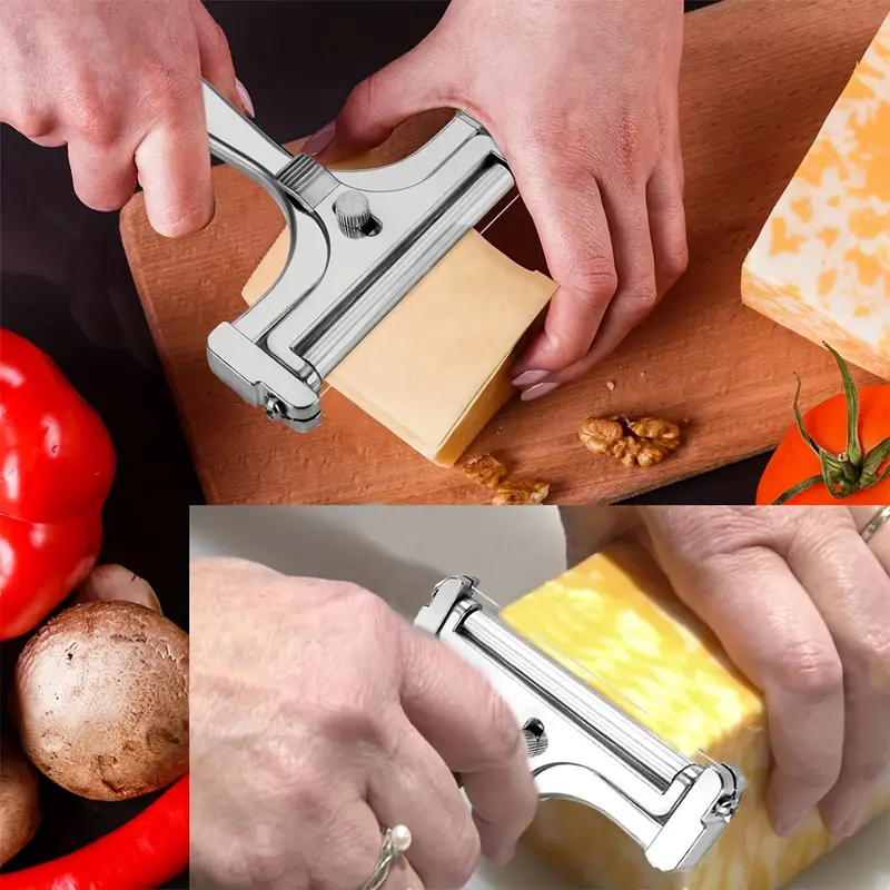 Adjustable Cheese Slicer with Wire and Rollers – Adjustable Cutter for Perfect Slices - CartRare