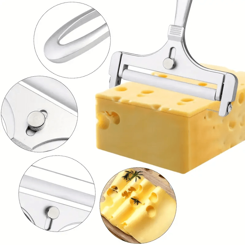 Adjustable Cheese Slicer with Wire and Rollers – Adjustable Cutter for Perfect Slices - CartRare