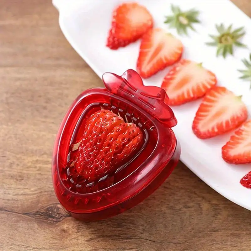 2-in-1 Strawberry Slicer & Stem Remover – Easy Kitchen Fruit Tool for Slicing, Coring & Peeling Berries, Melons & More - CartRare