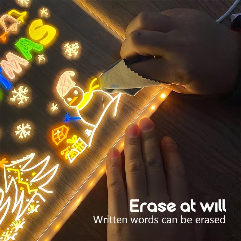 Board 7 Neon Pens Rewritable Drawing Tablet for Kids