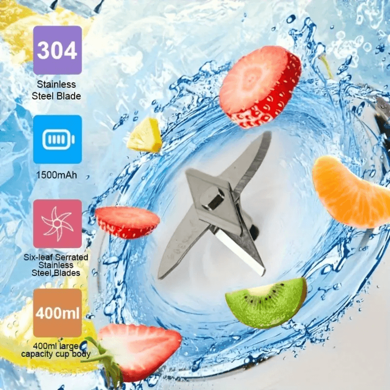 Portable USB Juicer Blender – Multifunction Electric Fruit Mixer for Smoothies, Shakes & Juices - CartRare