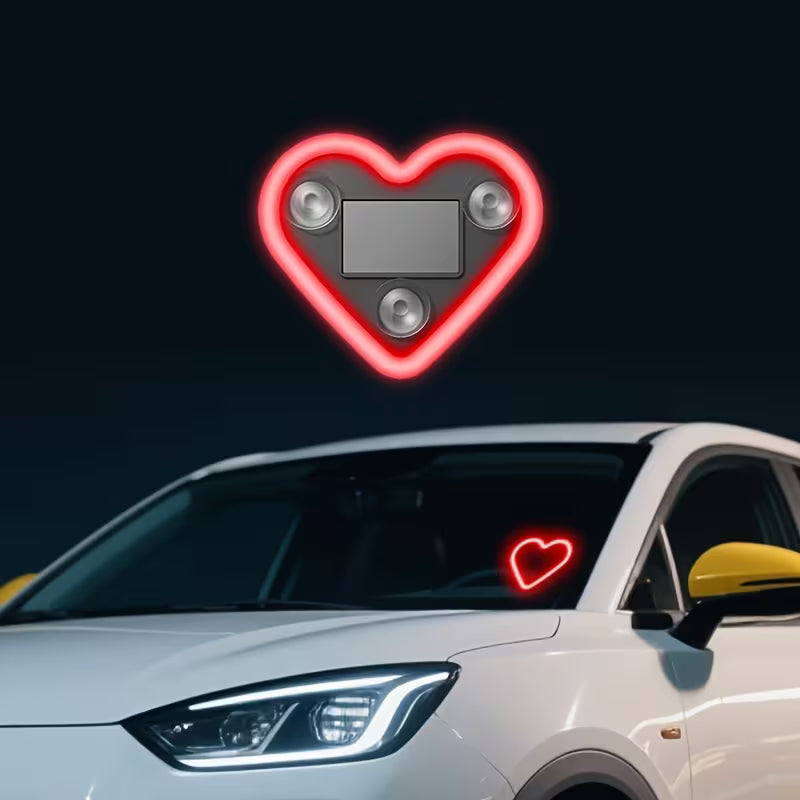 LED Car Heart Display – Romantic Pixel LED Heart Light for Car Rear Window