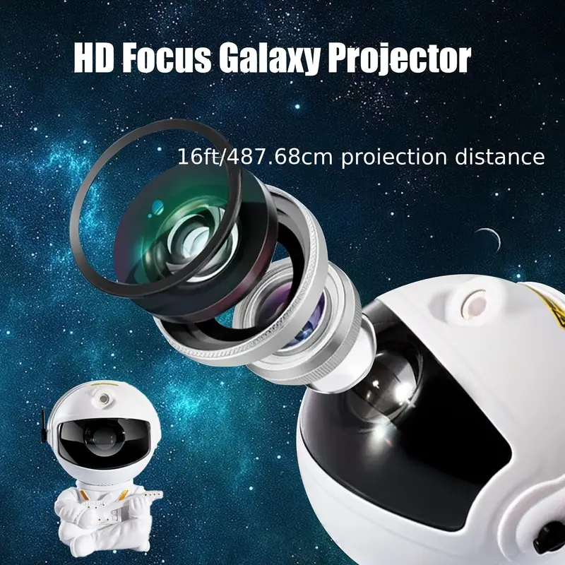 Galaxy Star Astronaut Projector Night Light – LED Nebula Sky Lamp for Kids & Adults, Bedroom & Room Decoration, Ideal Gift for Holidays or Birthdays - CartRare