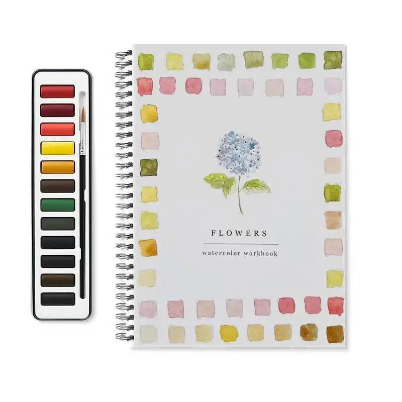 Floral Watercolor Workbook Spiral Sketchbook for Beginner Artists - CartRare