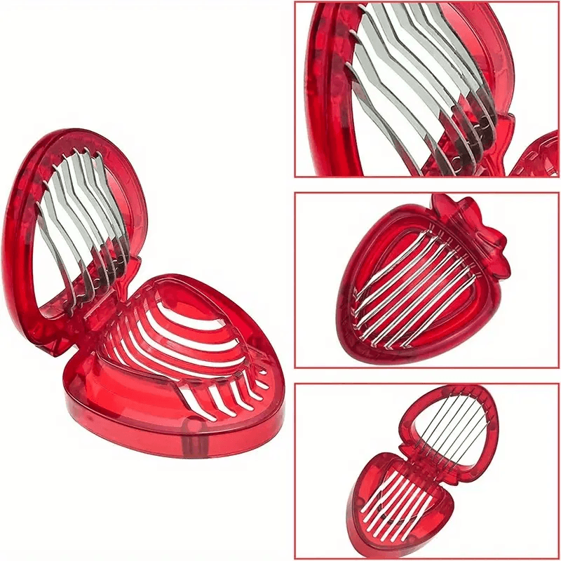 2-in-1 Strawberry Slicer & Stem Remover – Easy Kitchen Fruit Tool for Slicing, Coring & Peeling Berries, Melons & More - CartRare