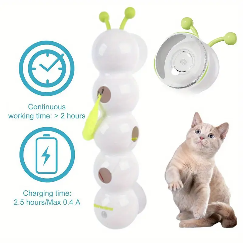 Wiggly Caterpillar Cat Toy – Automatic Motion for Endless Play!