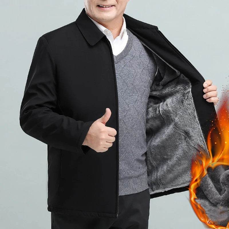 Luxury Men’s Warm Fleece Jacket – Windproof, Rainproof, and Snowproof Overcoat - CartRare