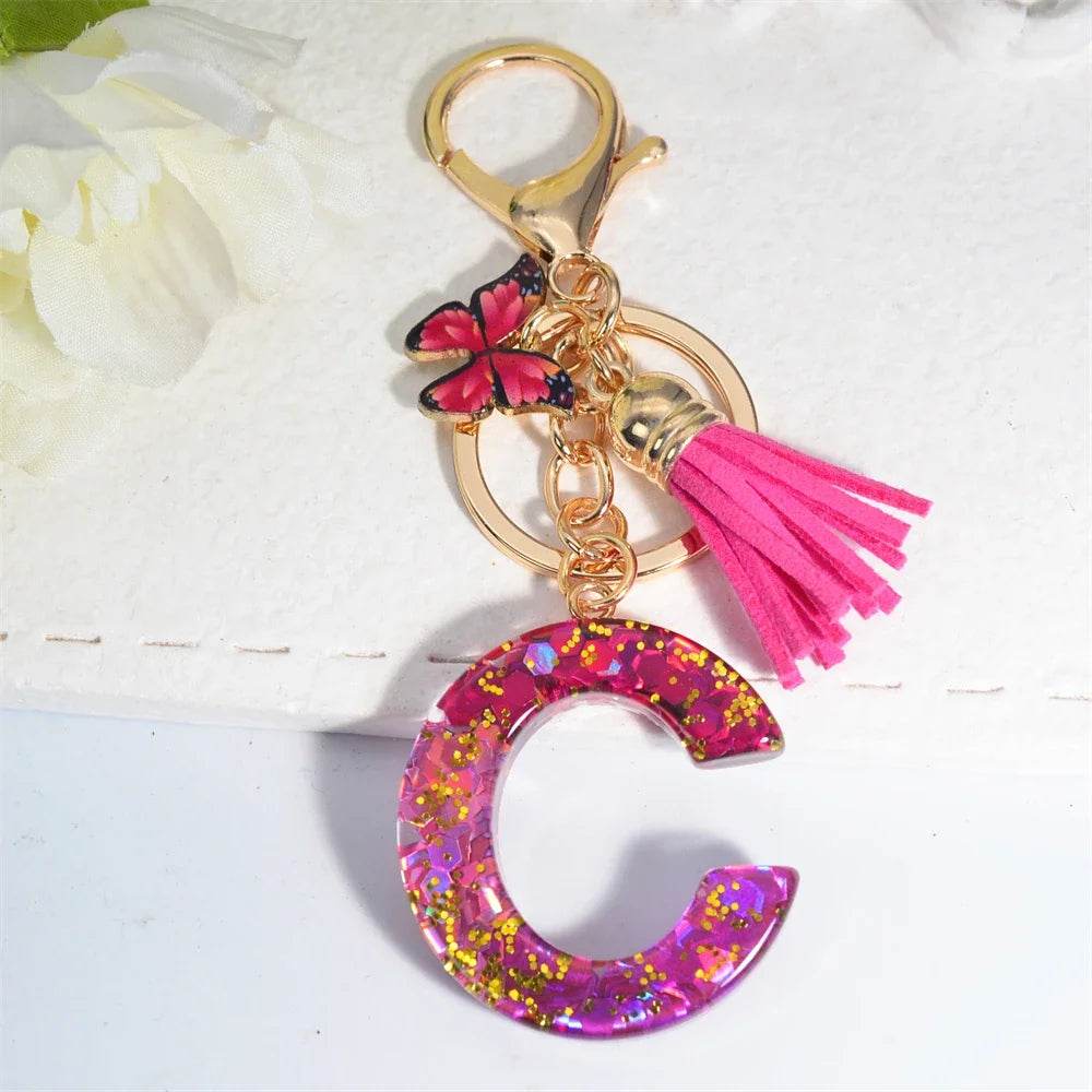 Personalized Butterfly Tassel Keychain 💖 - CartRare