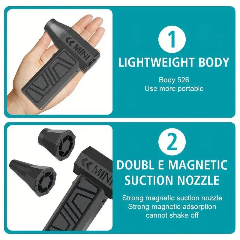 Turbo Fan Mini Air Blower – High-Power Silent Jet Blower with Type-C Fast Charging - CartRare