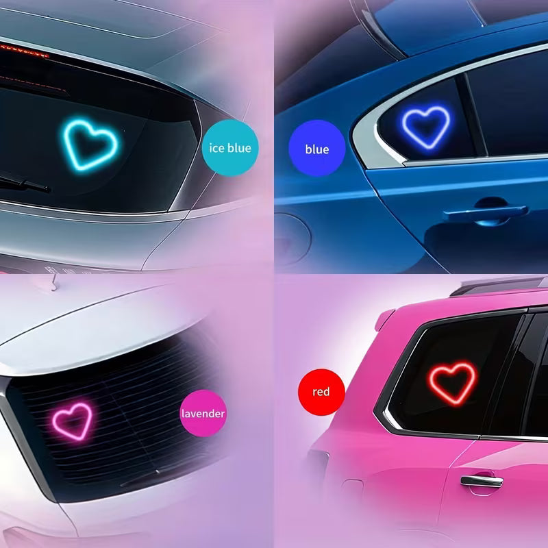 LED Car Heart Display – Romantic Pixel LED Heart Light for Car Rear Window