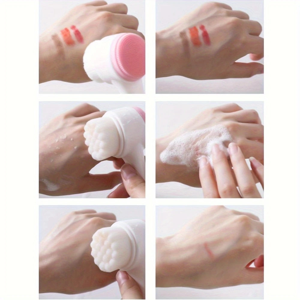 3D Silicone Face Cleansing Brush Dual-Sided Exfoliator - CartRare