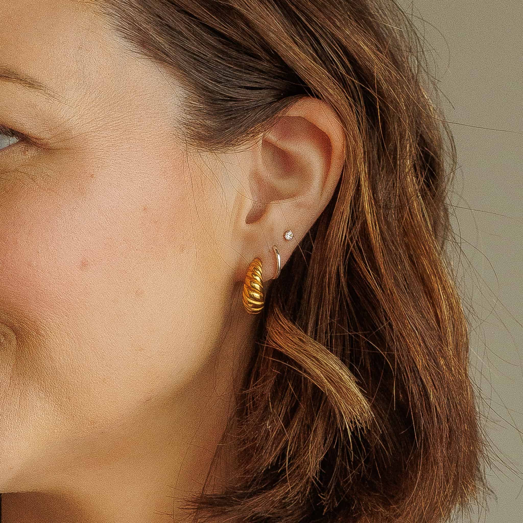 Gold Croissant Earrings