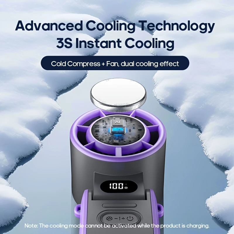Handheld Turbo Cooling Fan Rechargeable Foldable Fan with Adjustable Speed - CartRare