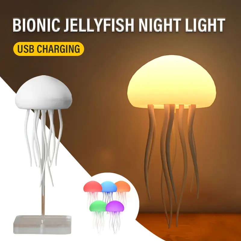 Voice-Controlled Jellyfish Night Light | Ambient LED Mood Lamp for Home Decor - CartRare