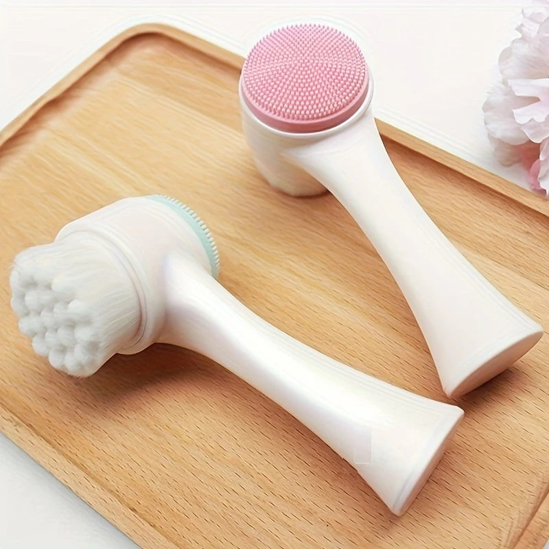 3D Silicone Face Cleansing Brush Dual-Sided Exfoliator - CartRare