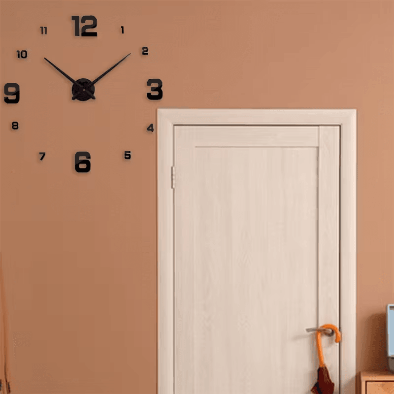 Creative Frameless Wall Clock – Modern 3D DIY Large Wall Décor for Living Room, Bedroom & Office - CartRare