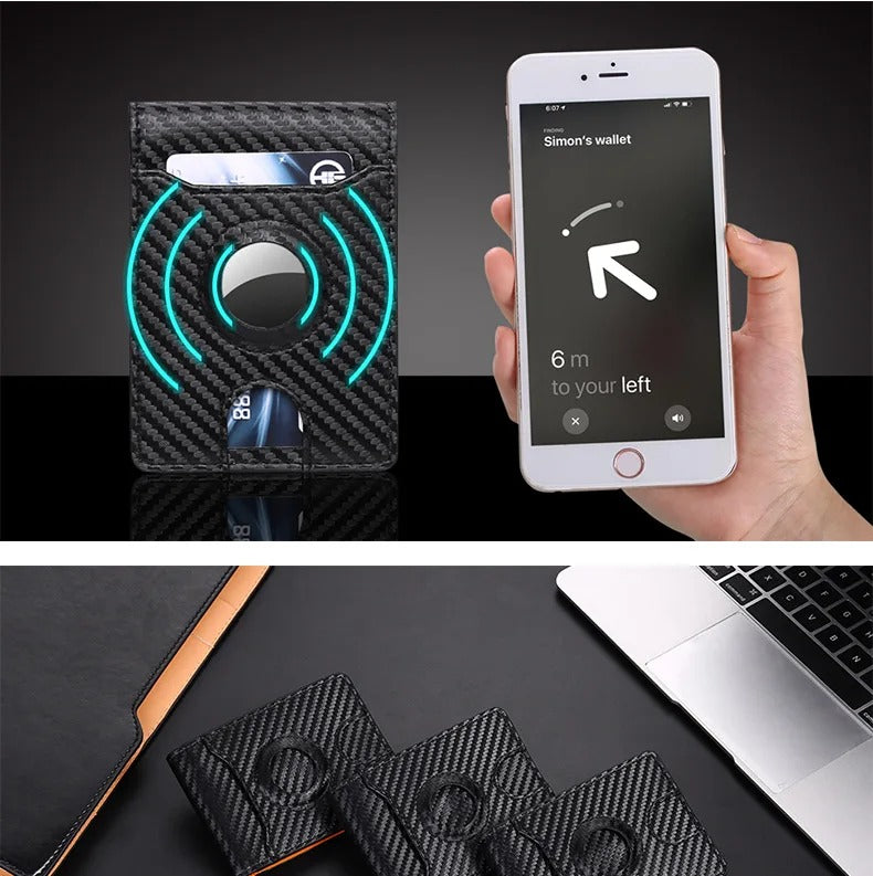 RFID Slim Card Holder Wallet for Dad, Husband, Son, Brother, Boyfriend – AirTag Slot, Father’s Day Gift - CartRare