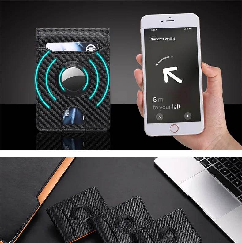 RFID Slim Card Holder Wallet for Dad, Husband, Son, Brother, Boyfriend – AirTag Slot, Father’s Day Gift - CartRare