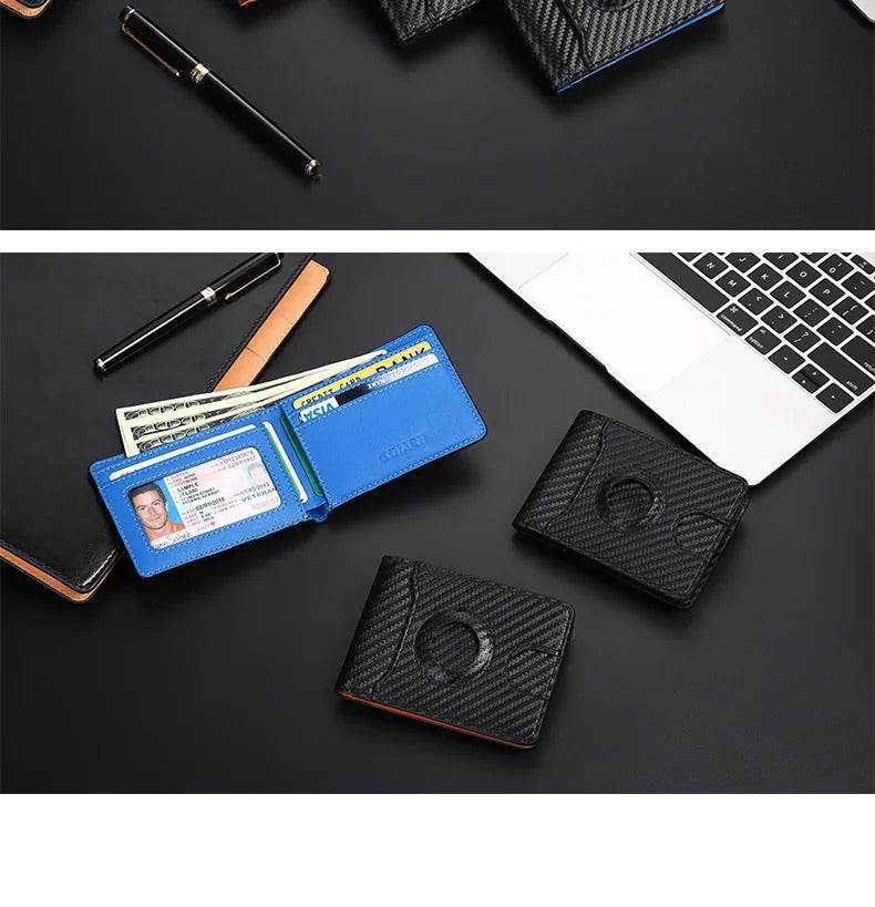 RFID Slim Card Holder Wallet for Dad, Husband, Son, Brother, Boyfriend – AirTag Slot, Father’s Day Gift - CartRare