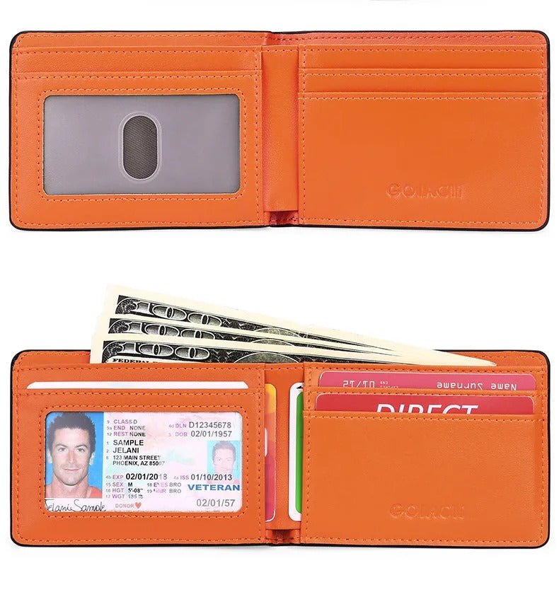 RFID Slim Card Holder Wallet for Dad, Husband, Son, Brother, Boyfriend – AirTag Slot, Father’s Day Gift - CartRare