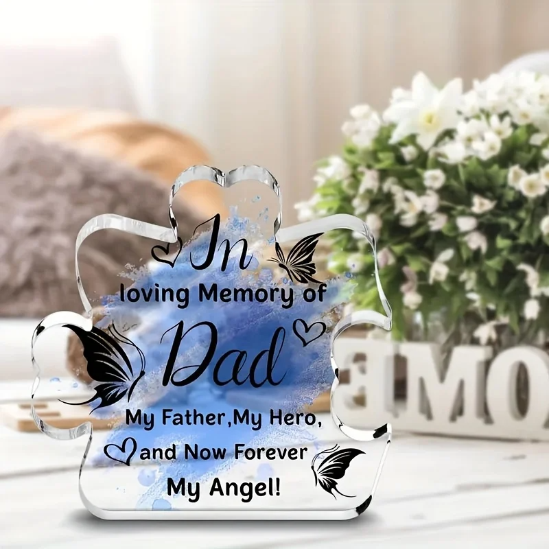 Memorial Acrylic Plaque for Dad In Loving Memory Table Decoration - CartRare