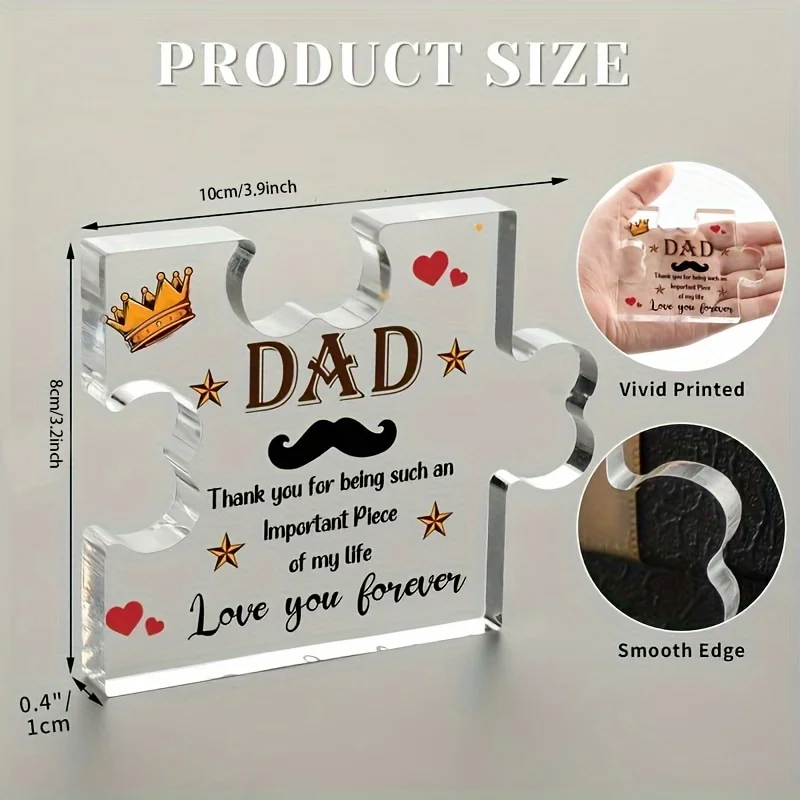 Acrylic Plaque Birthday Gift for Dad from Daughter or Son Unique Keepsake for Father - CartRare
