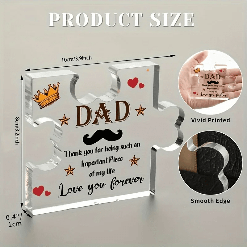 Acrylic Plaque Birthday Gift for Dad from Daughter or Son Unique Keepsake for Father - CartRare