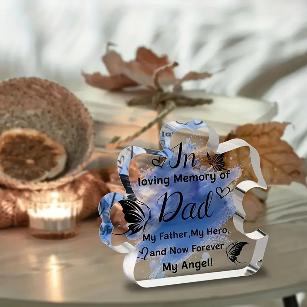Memorial Acrylic Plaque for Dad In Loving Memory Table Decoration - CartRare