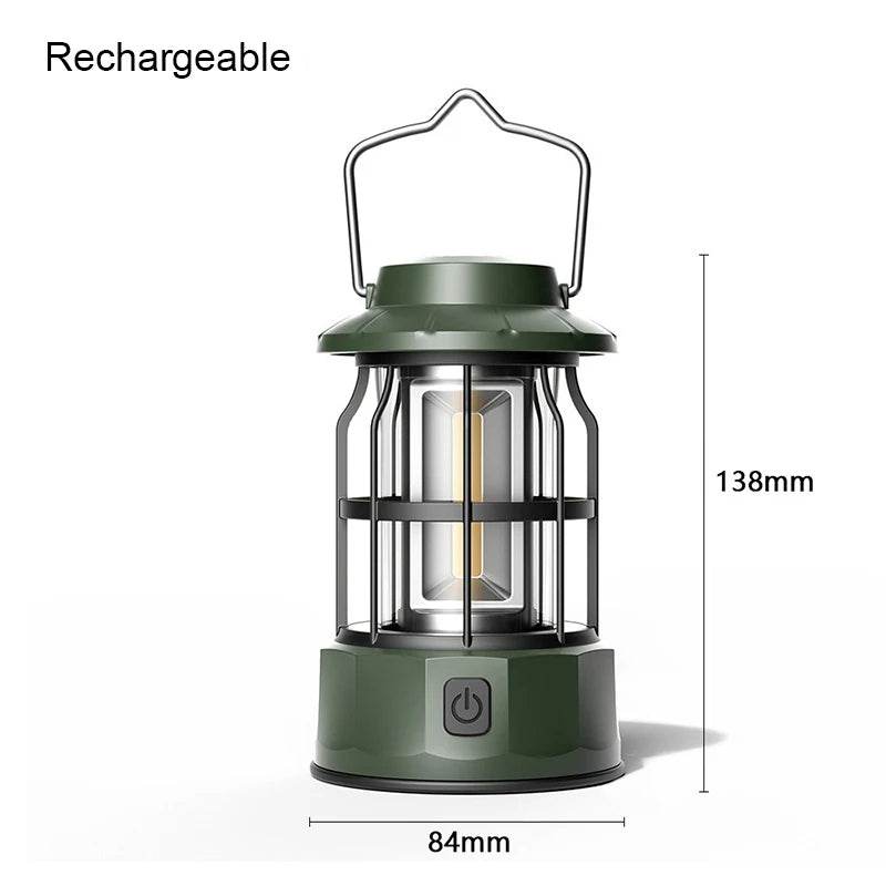 Outdoor LED Lantern Portable Retro Camping Garden Rechargeable Lamp - CartRare
