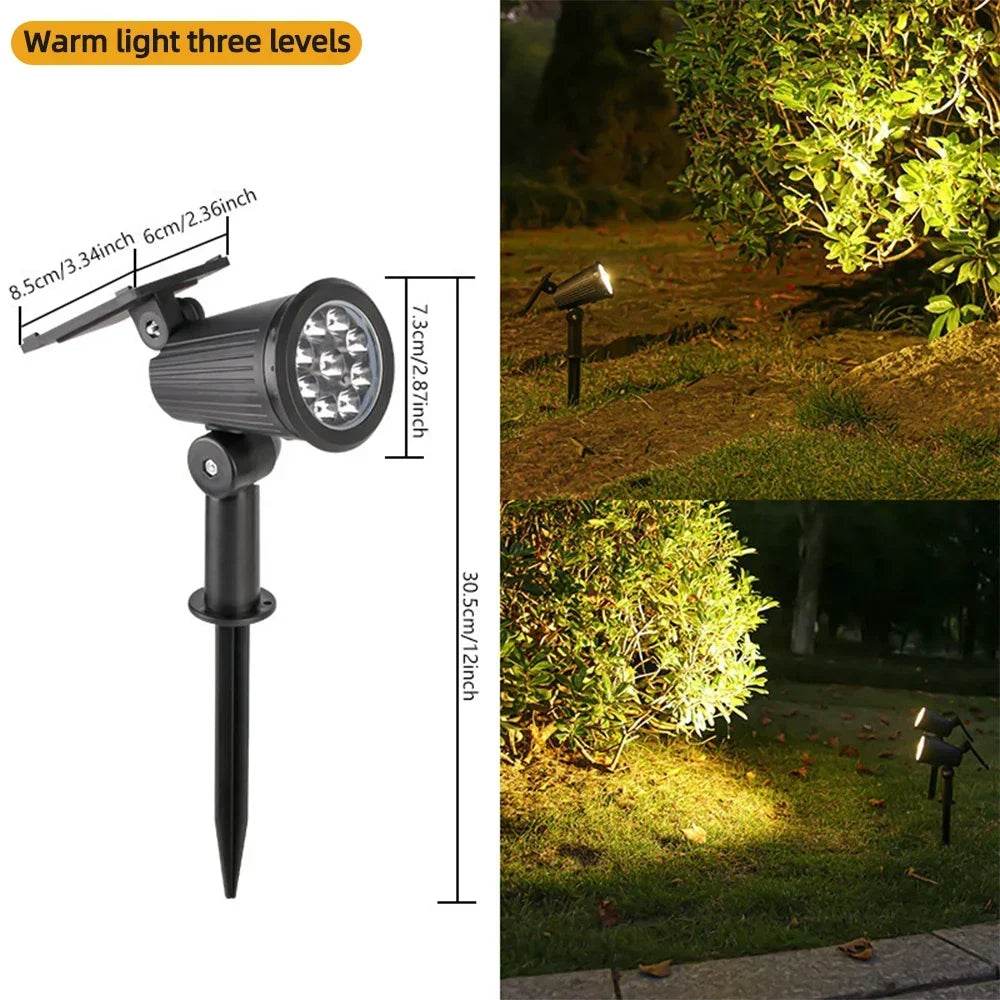 9 LED Solar Spotlights | Waterproof Outdoor Garden & Patio Lights - CartRare