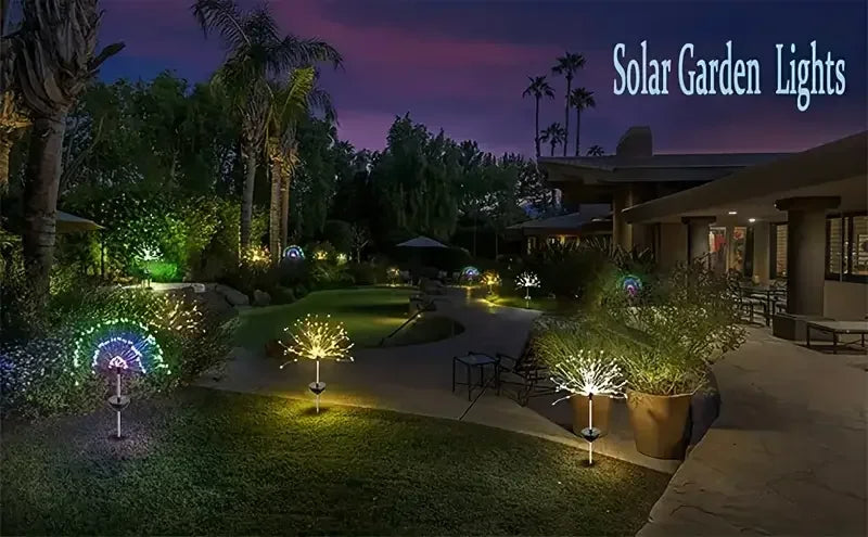 Solar Garden Waterproof Lights Fireworks Lights - CartRare