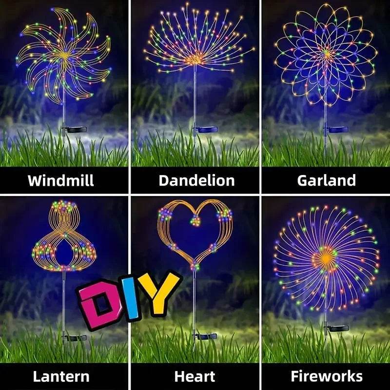Solar Garden Waterproof Lights Fireworks Lights - CartRare