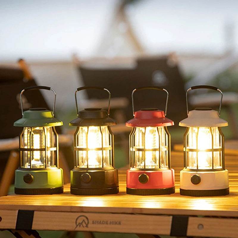 Outdoor LED Lantern Portable Retro Camping Garden Rechargeable Lamp - CartRare