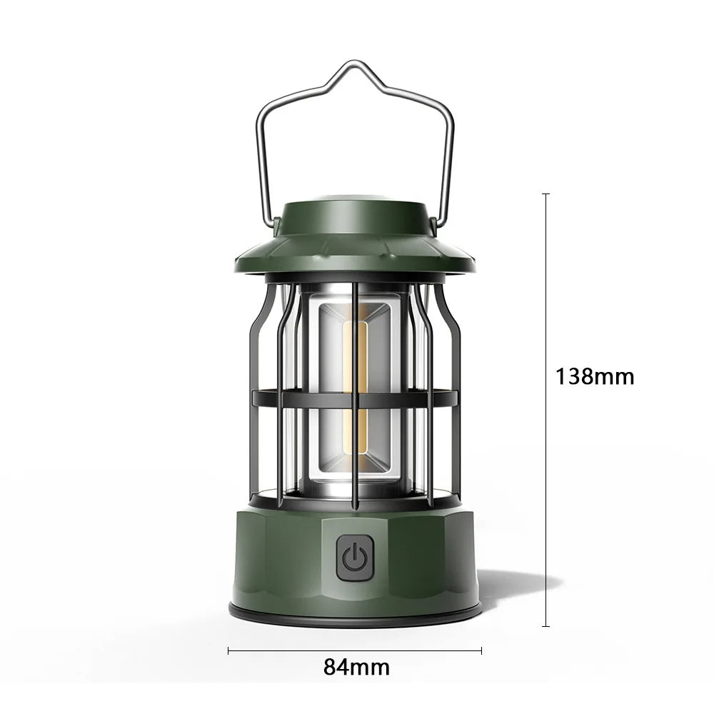Outdoor LED Lantern Portable Retro Camping Garden Rechargeable Lamp - CartRare