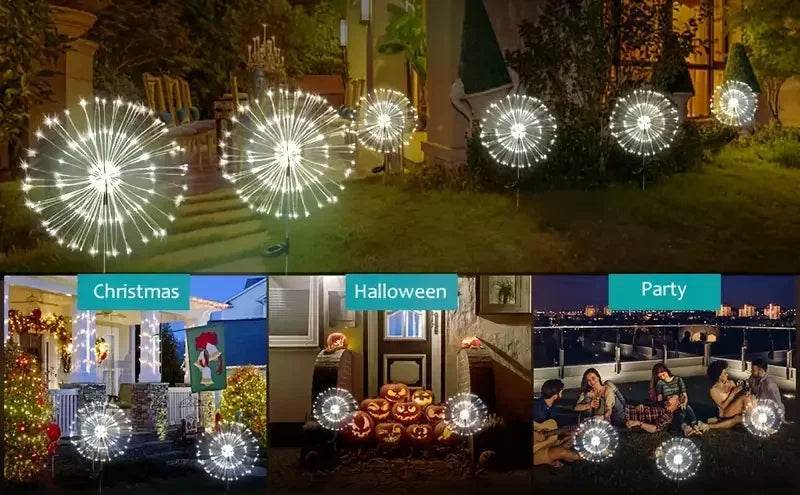 Solar Garden Waterproof Lights Fireworks Lights - CartRare