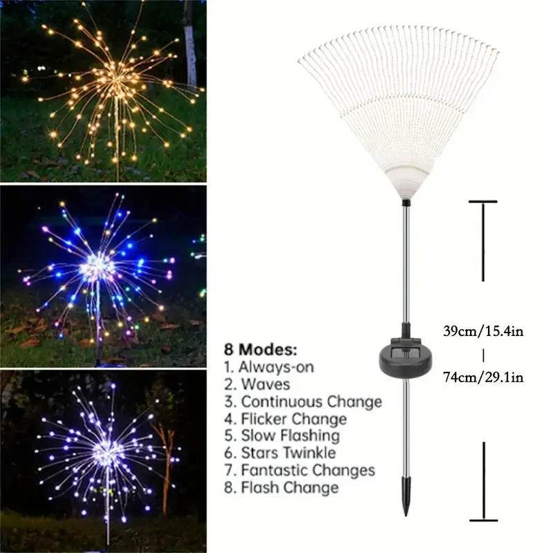 Solar Garden Waterproof Lights Fireworks Lights - CartRare