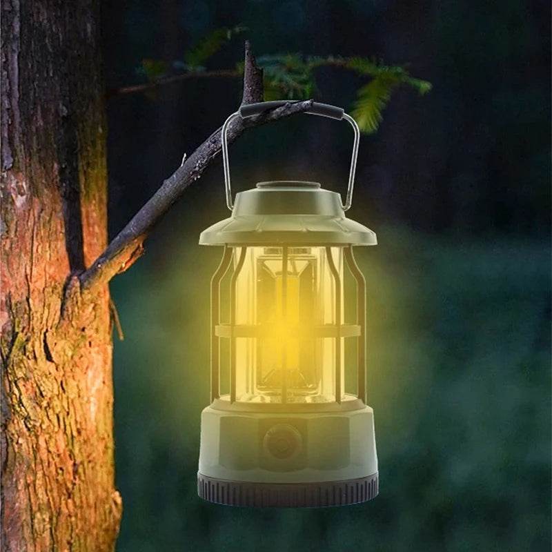 Outdoor LED Lantern Portable Retro Camping Garden Rechargeable Lamp - CartRare
