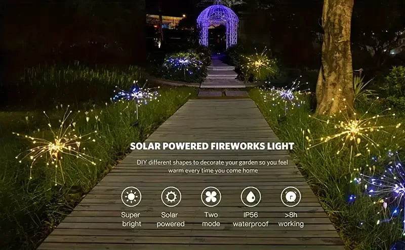 Solar Garden Waterproof Lights Fireworks Lights - CartRare
