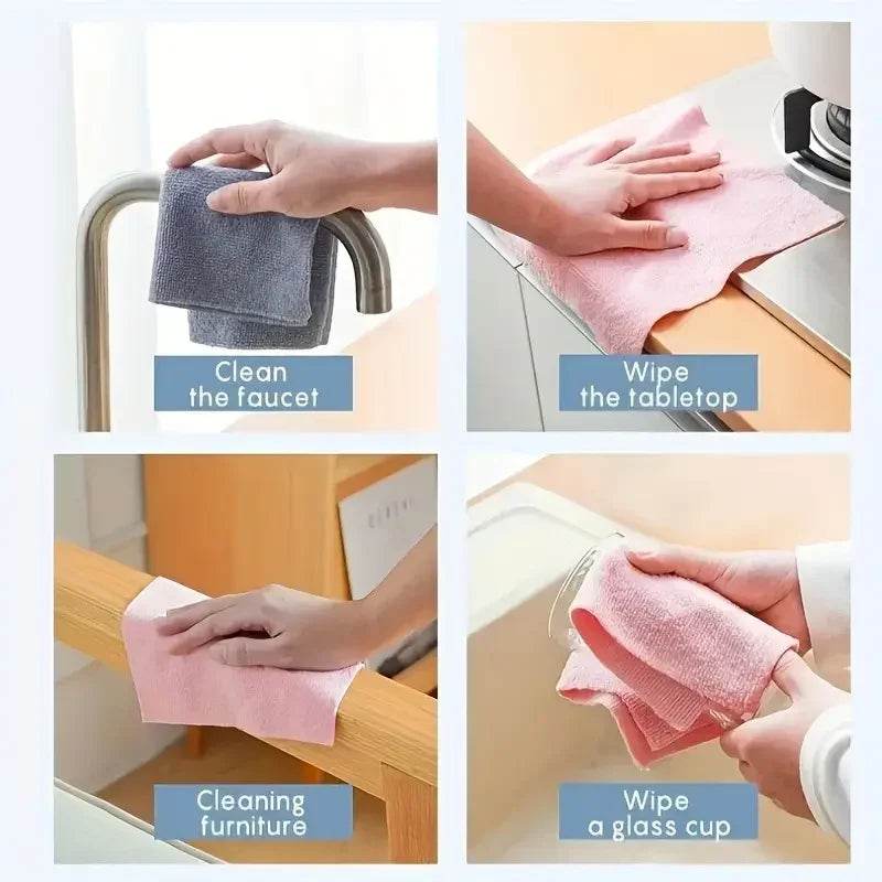Reusable Microfiber Kitchen Towels - 1 Roll of 20 Sheets, Eco-Friendly Dish Rags & Paper Towel Replacement - CartRare