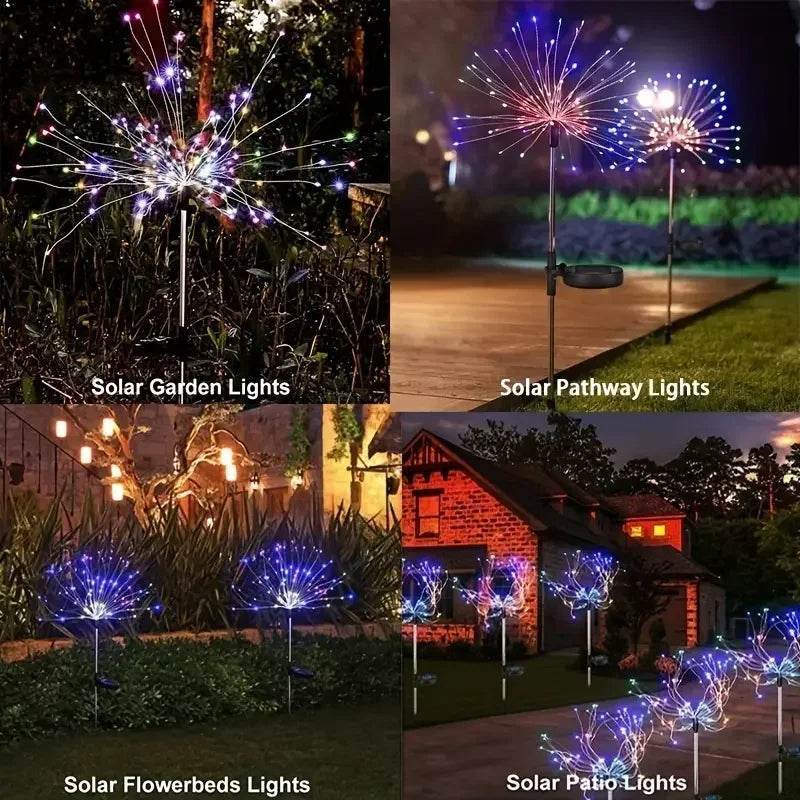 Solar Garden Waterproof Lights Fireworks Lights - CartRare