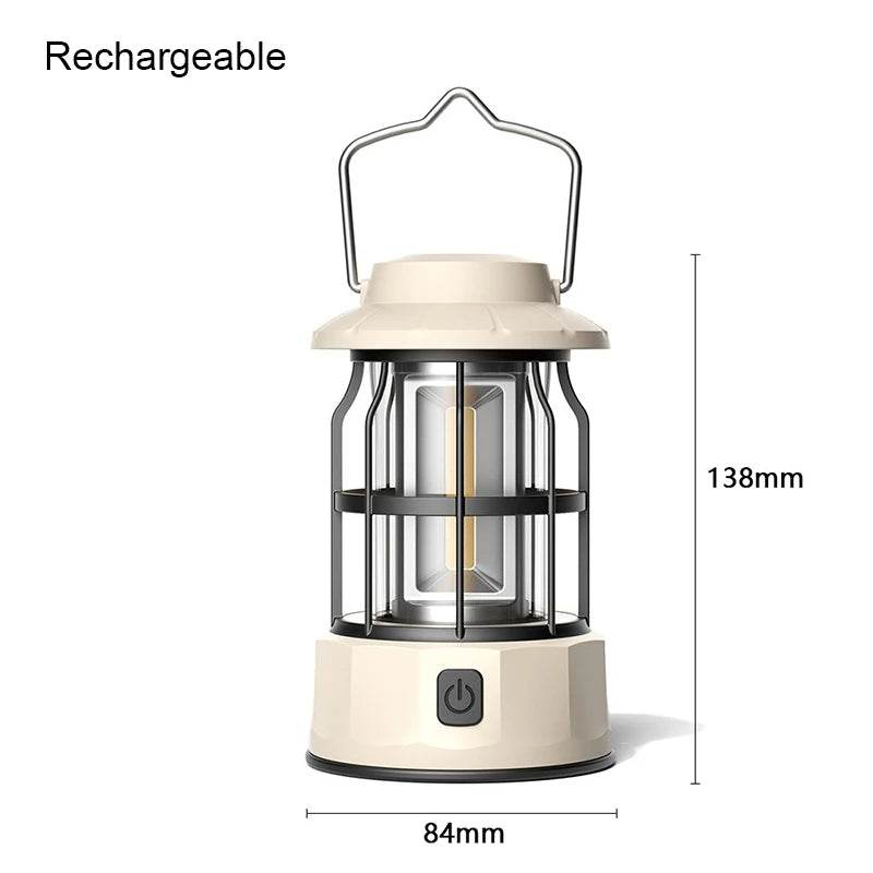 Outdoor LED Lantern Portable Retro Camping Garden Rechargeable Lamp - CartRare