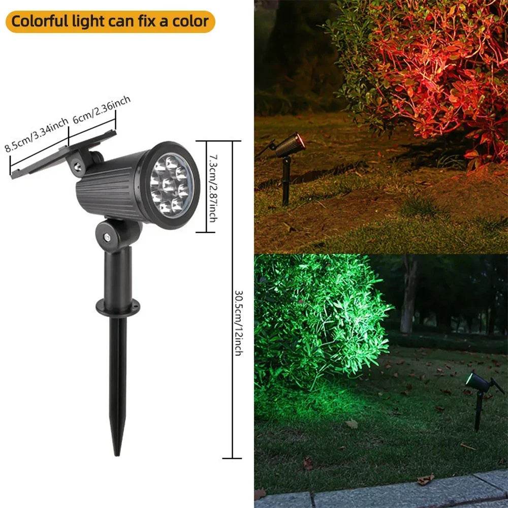 9 LED Solar Spotlights | Waterproof Outdoor Garden & Patio Lights - CartRare