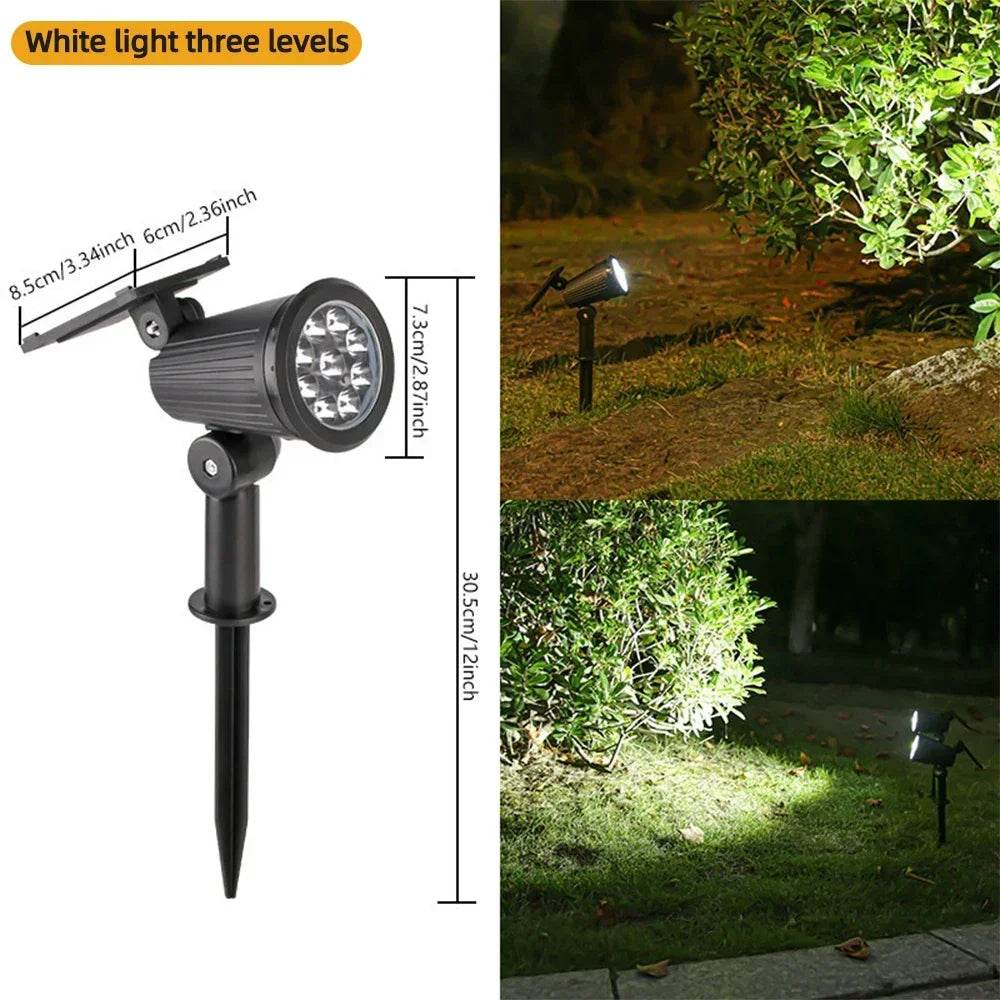 9 LED Solar Spotlights | Waterproof Outdoor Garden & Patio Lights - CartRare