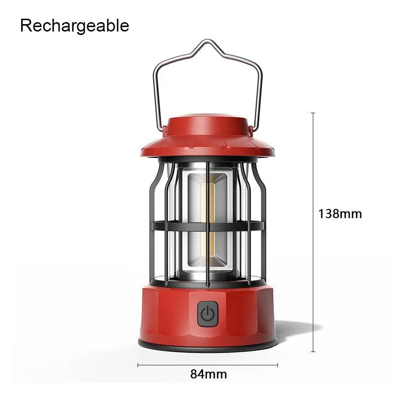 Outdoor LED Lantern Portable Retro Camping Garden Rechargeable Lamp - CartRare