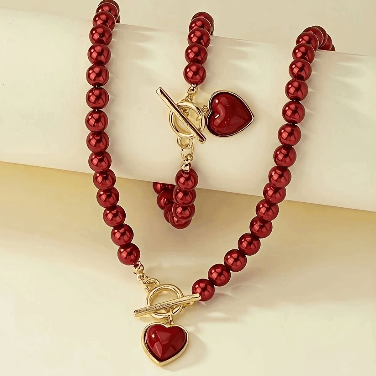 Elegant 2-Piece Pearl Jewelry Set – Necklace & Bracelet - CartRare