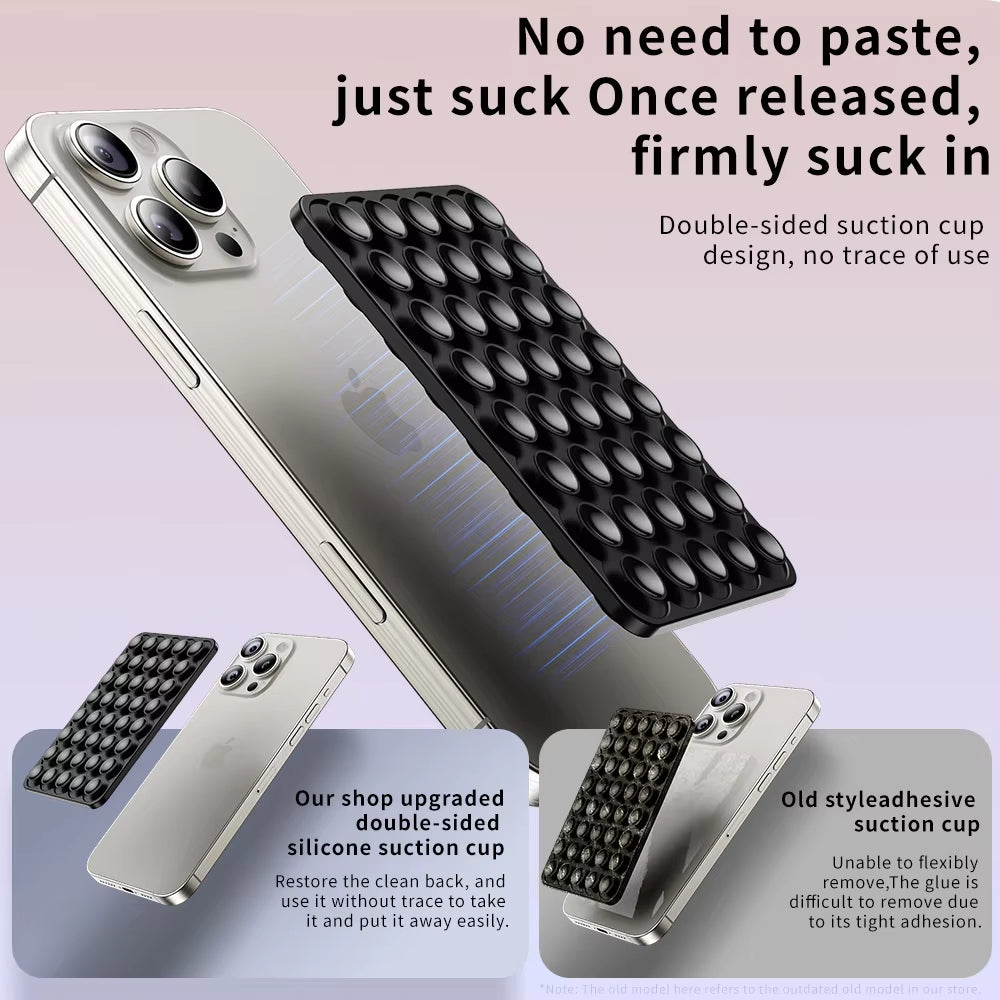 2pcs Double-Sided Silicone Phone Wall Mount with Suction Grip - CartRare