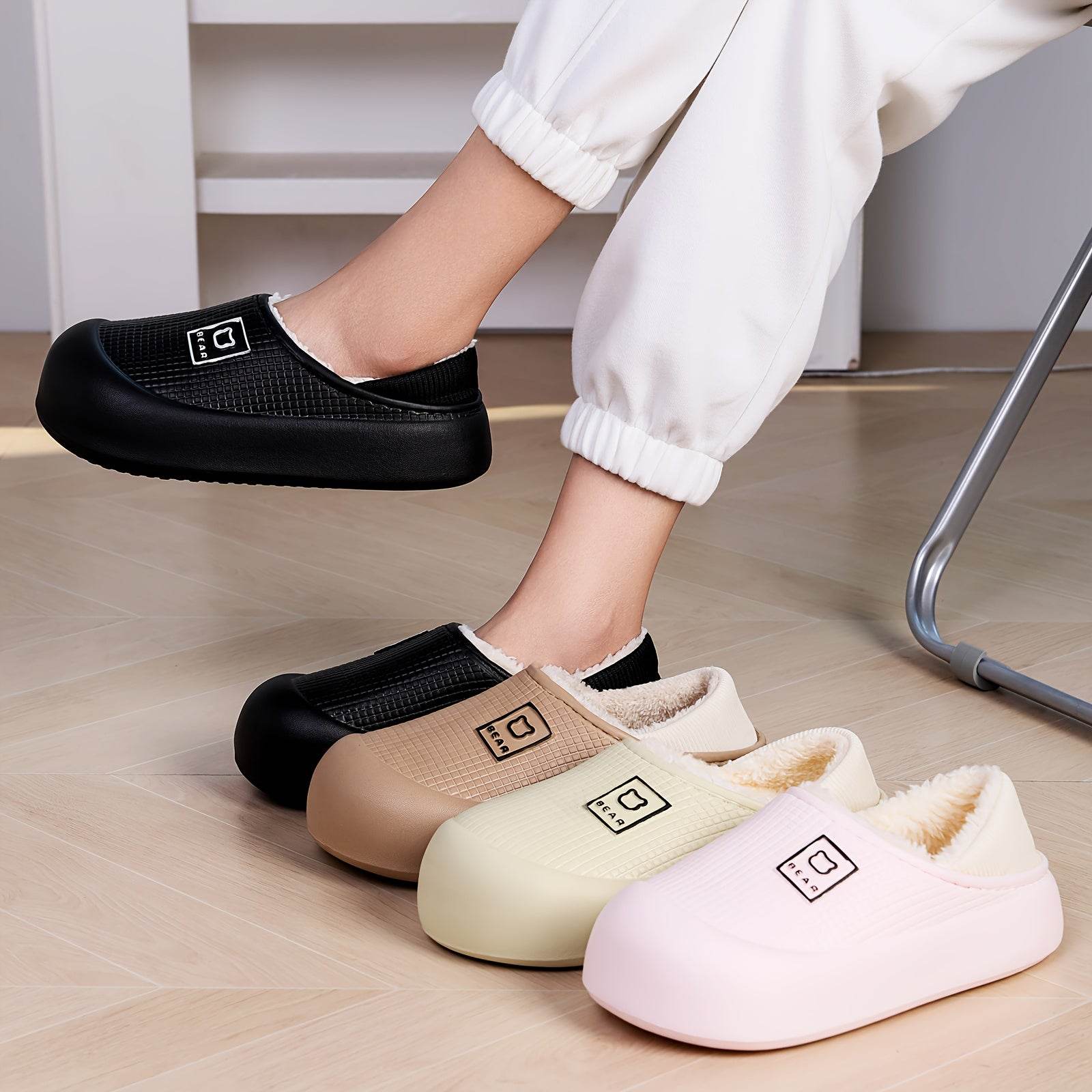 Winter Plush Slippers Soft Fleece Lining, Cushioned EVA Sole & Non-Slip TPR Grip Cozy Indoor Outdoor Home Slip-Ons for All Seasons - CartRare