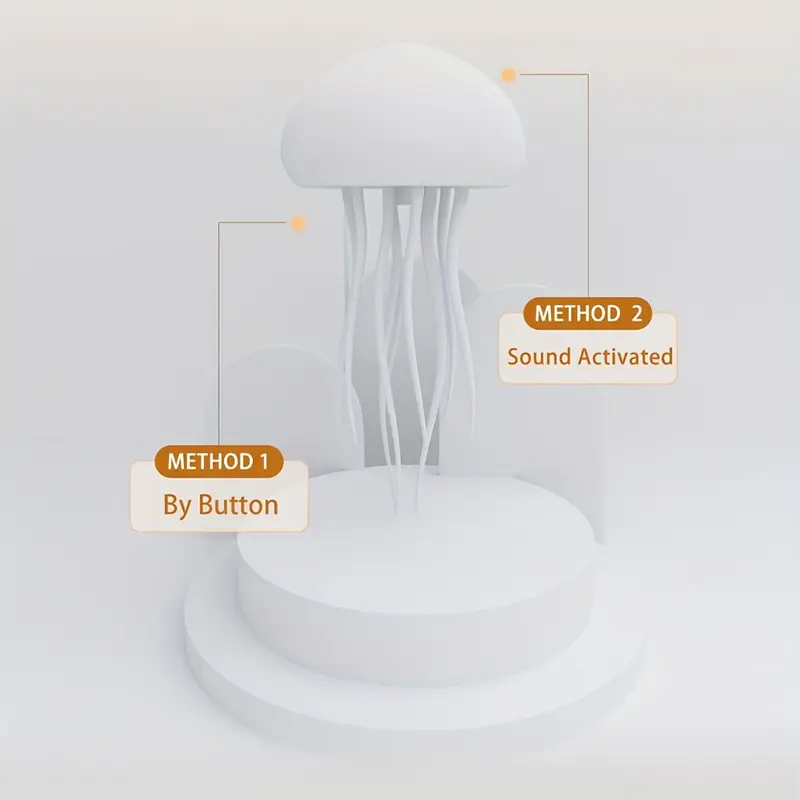 Voice-Controlled Jellyfish Night Light | Ambient LED Mood Lamp for Home Decor - CartRare