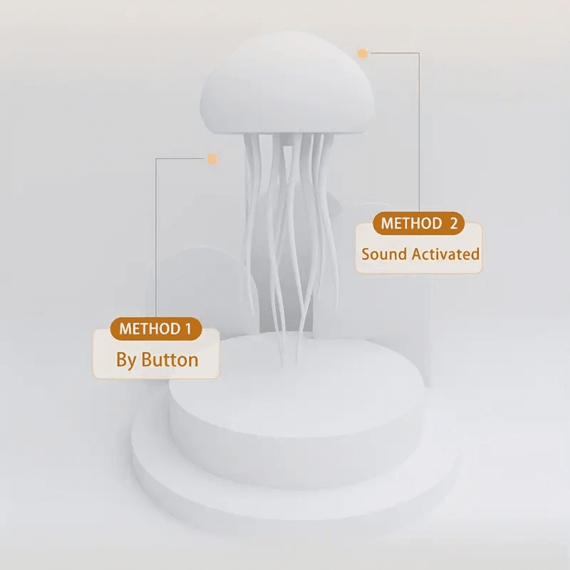 Voice-Controlled Jellyfish Night Light | Ambient LED Mood Lamp for Home Decor - CartRare