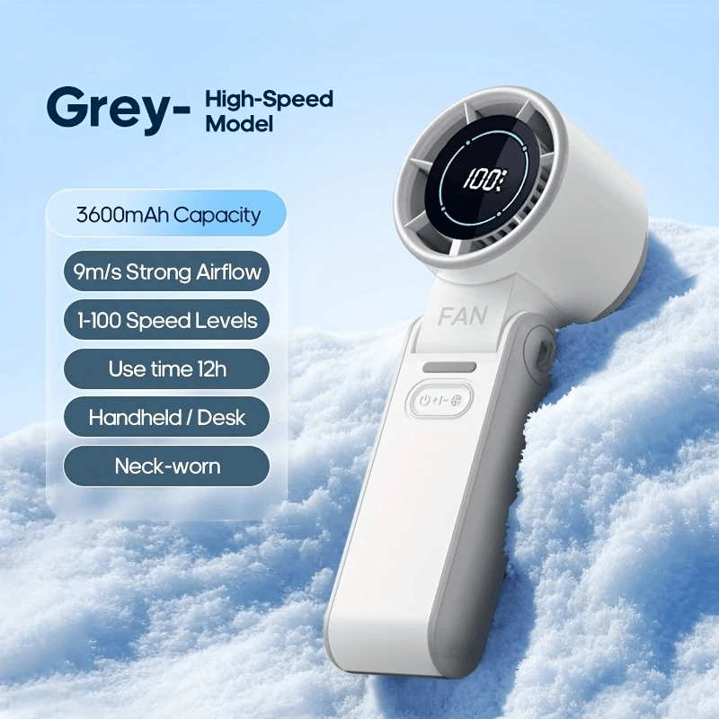 Foldable Rechargeable Cooling Fan – Turbo Handheld Fan with Adjustable Speed - CartRare
